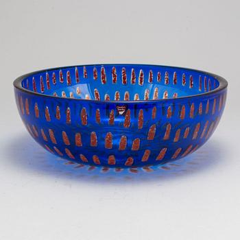 SVEN PALMQVIST, a "Ravenna" glass bowl, Orrefors, Sweden 1989.