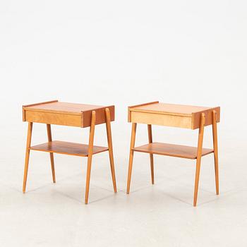 Bedside tables, a pair from mid-20th century, Ab Carlström & Co furniture factory.