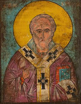 Ikon, Ryssland, 18/1900-tal, St Nikolaus.