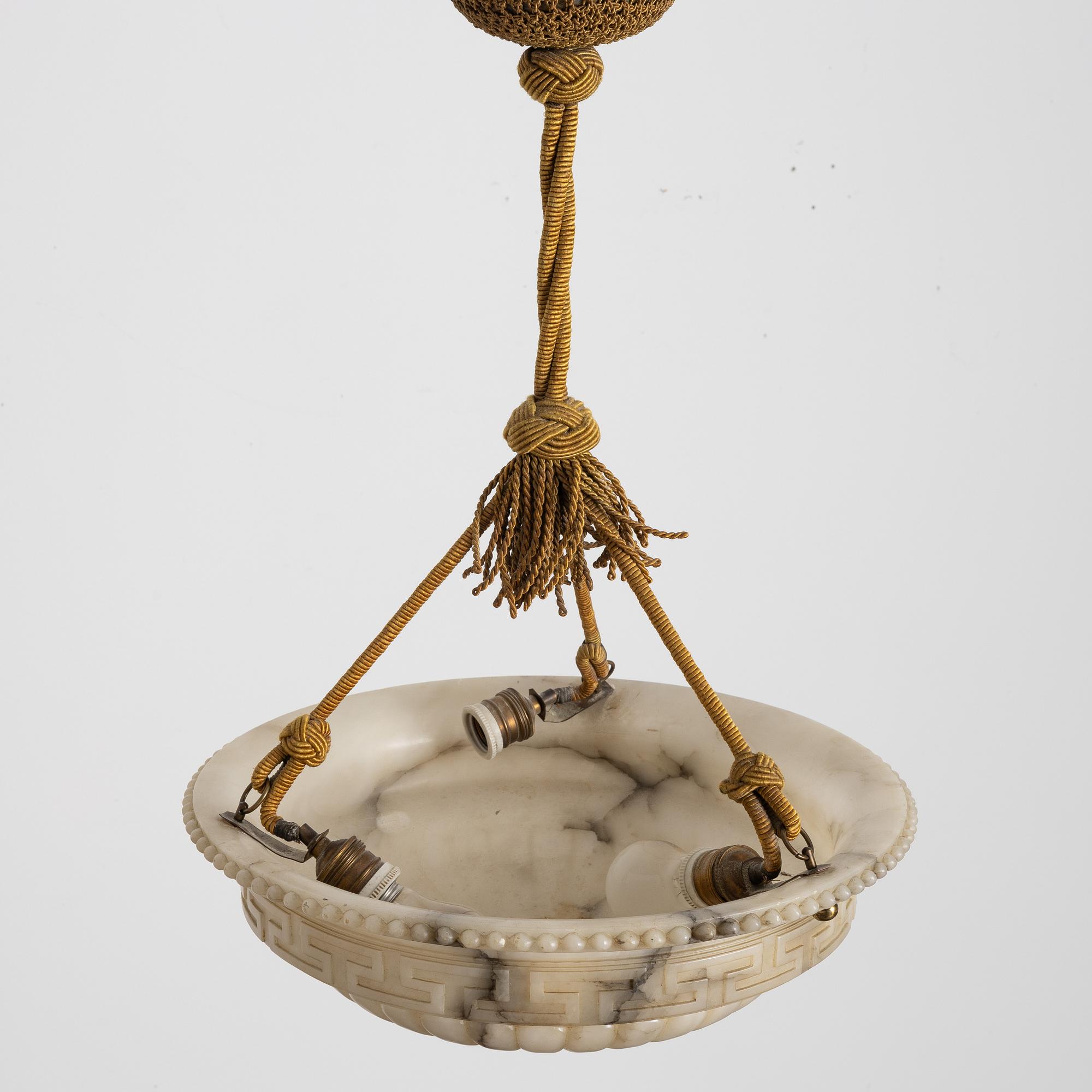 An alabaster ceiling lamp, 1920s.