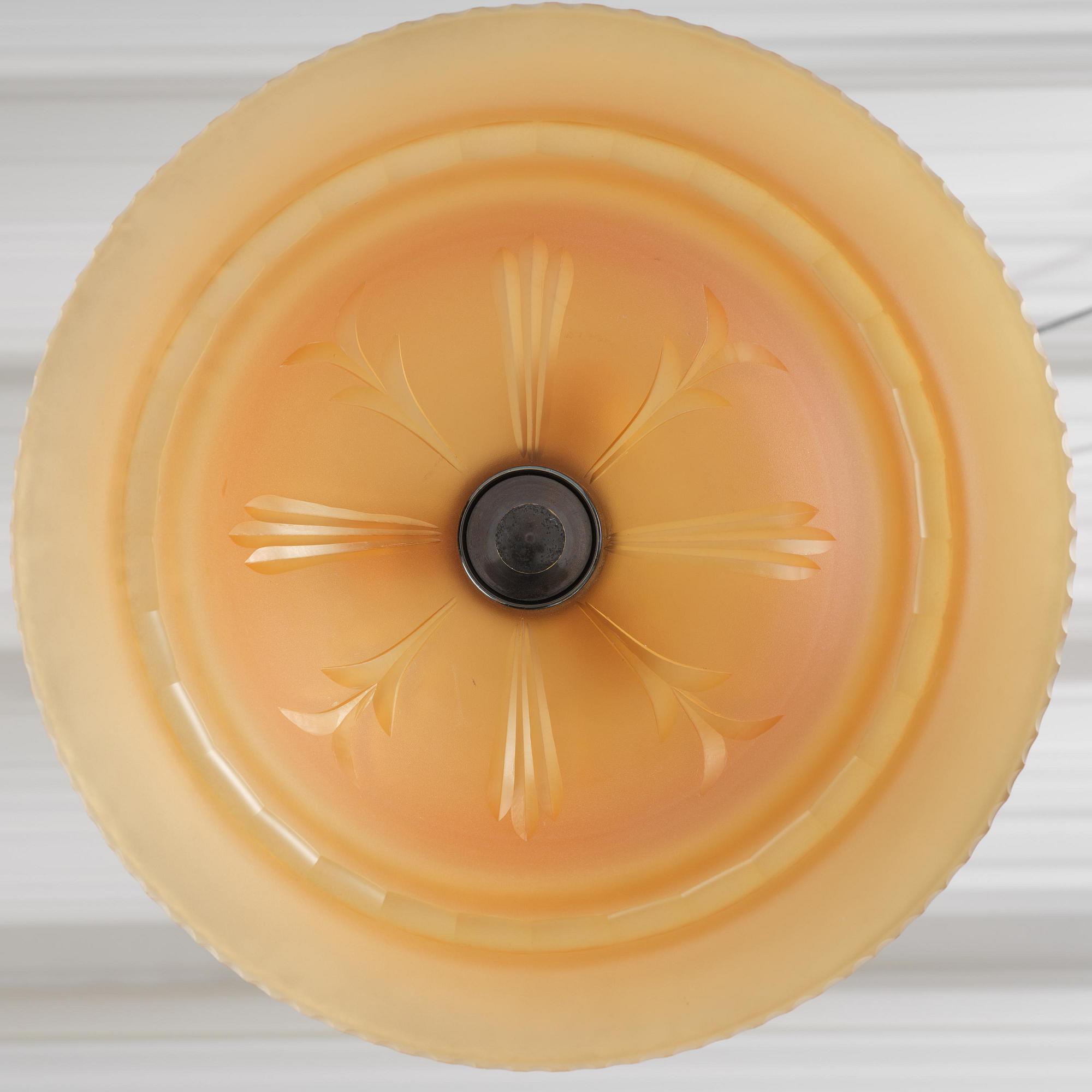 Edward Hald, a pair of ceiling lamps, Orrefors, 1930s.