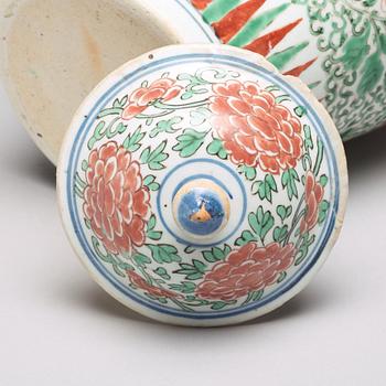 A wucai Transitional vase, 17th Century.