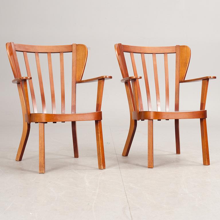 FÅTÖLJER, ett par, "Canada", Christian E Hansen, Fritz Hansen 1940-talet.