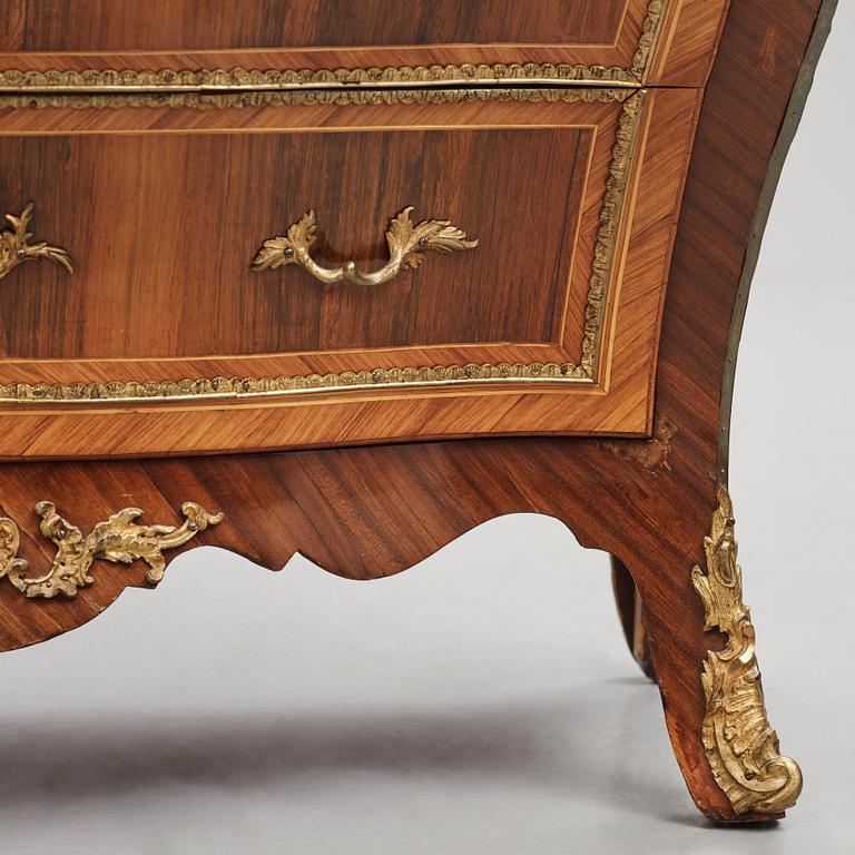 A rococo parquetry and gilt brass-mounted commode possibly by C. Åhman (master in Stockholm 1748-1783).