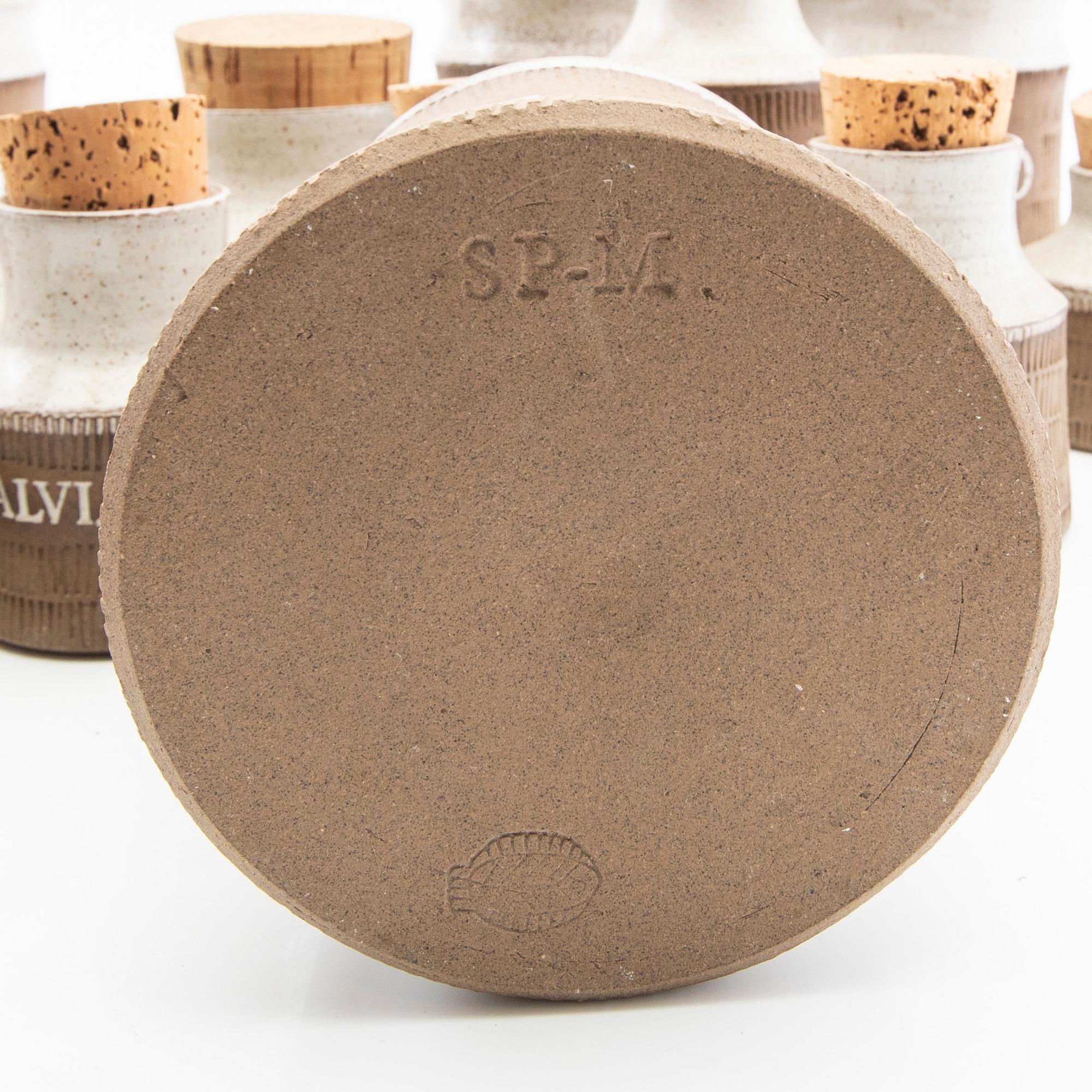 Signe Persson-Melin, Spice jars, 22 pcs, own workshop, 1950s/1960s.