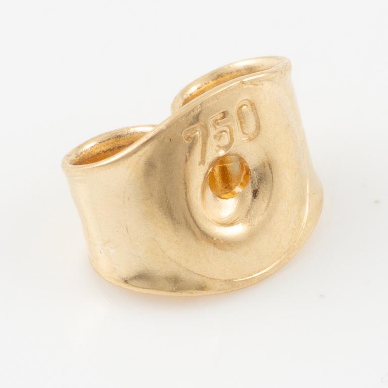 Earrings 18K gold with green quartz, blue topaz, apatite, and tourmaline and diamonds.