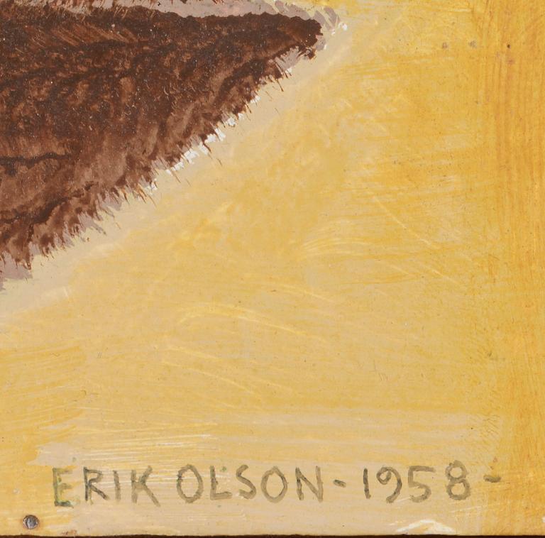 ERIK OLSON, olja på pannå. Sign o dat 1958.