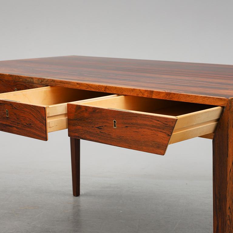 Severin Hansen, a 1950'-60's palisander desk, Haslev Møbelfabrik, Denmark.