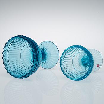 SKÅLAR, 7 st, glas, "Mariskooli" Marimekko, Iittala.