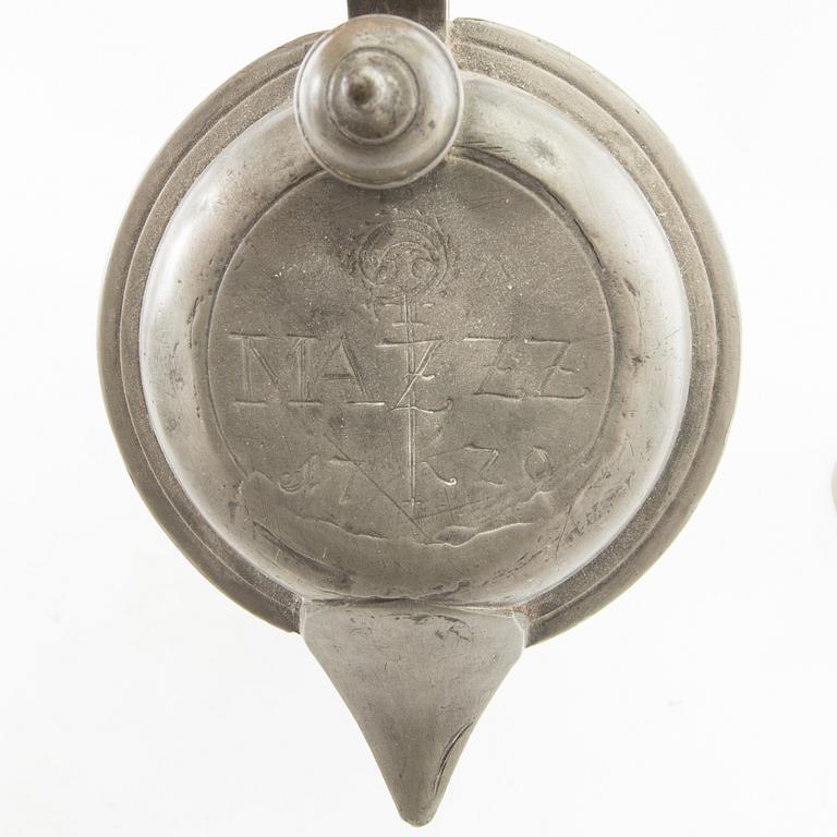 Candle holders 5 pcs Sweden/Germany 19th century tin.