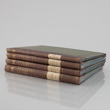 Four volumes of "Die Gross Schmetterling der Erde" by Dr. Adalbert Seitz, Stuttgart, Germany, 1912-15.