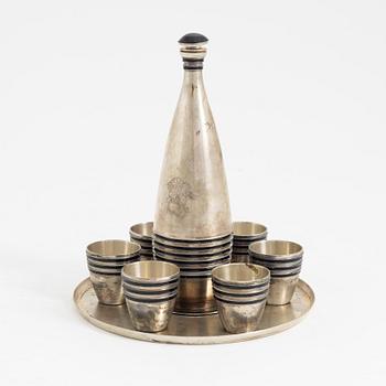 A soviet silver vodka set, Leningrad mid 20th century.