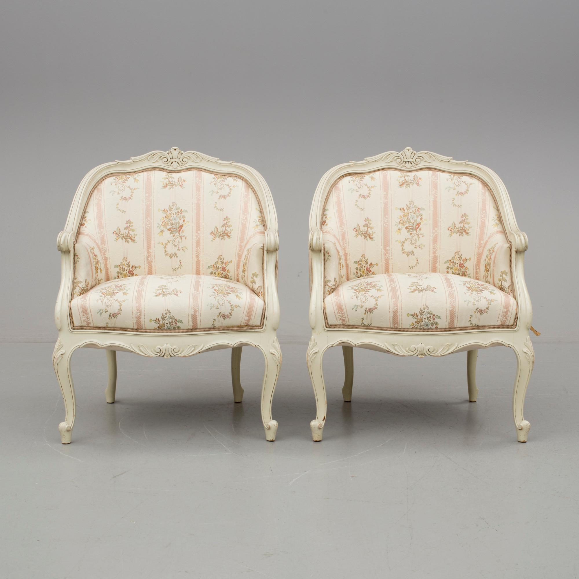 BERGERER, ett par, rokokostil, 1900-talets mitt.