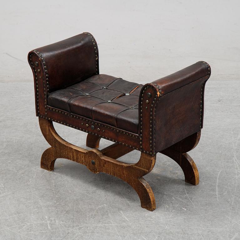 Otto Schulz, a leather stool for Boet, Gothenburg, 1930s.