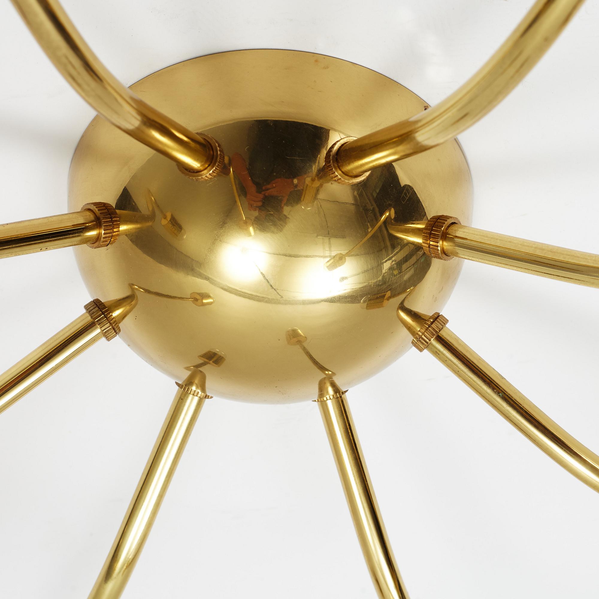 Josef Frank, a brass ceiling lamp, model 2358, Firma Svenskt Tenn, Sweden.