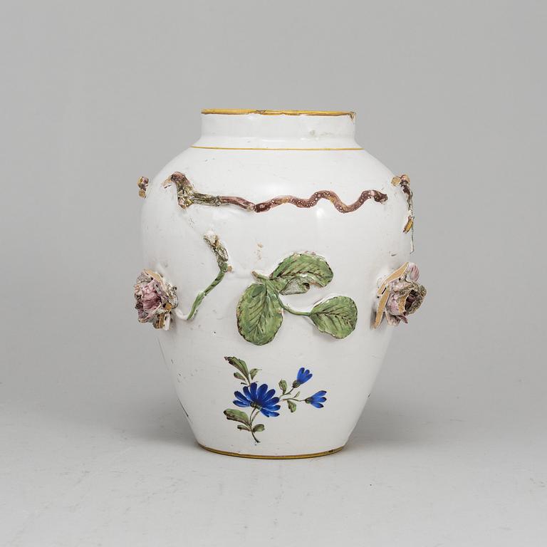 An 18th Century faiance jar,  Stralsund.