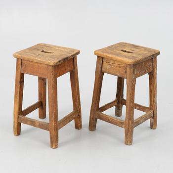 Stools, a pair, Technical School, 1930s.