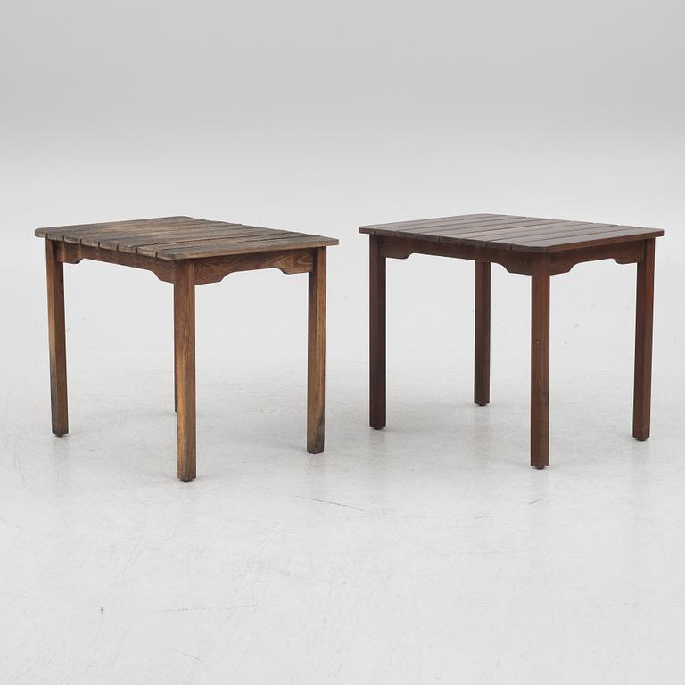 Carl Malmsten, garden table, a pair, "Bergshamra", Igelstaverken, second half of the 20th Century.