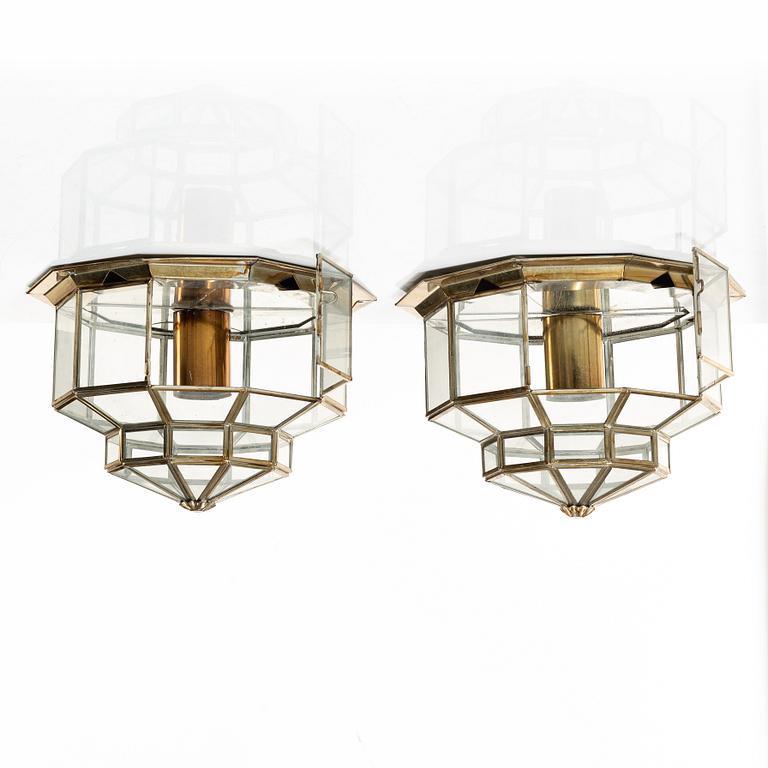 Hijos Esteves, pendant lamps, a pair, Taurus, Spain, second half of the 20th century.