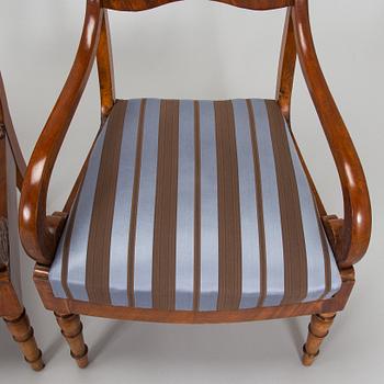 A set of three Biedermeier armchairs, probably St. Petersburg  1820s.