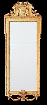 1416. A Gustavian 18th century mirror by N. Meunier, master 1754.