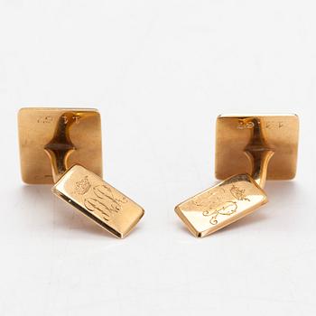 A pair of  14K gold 'Bore' cufflinks, Kultateollisuus Oy, Turku 1966.