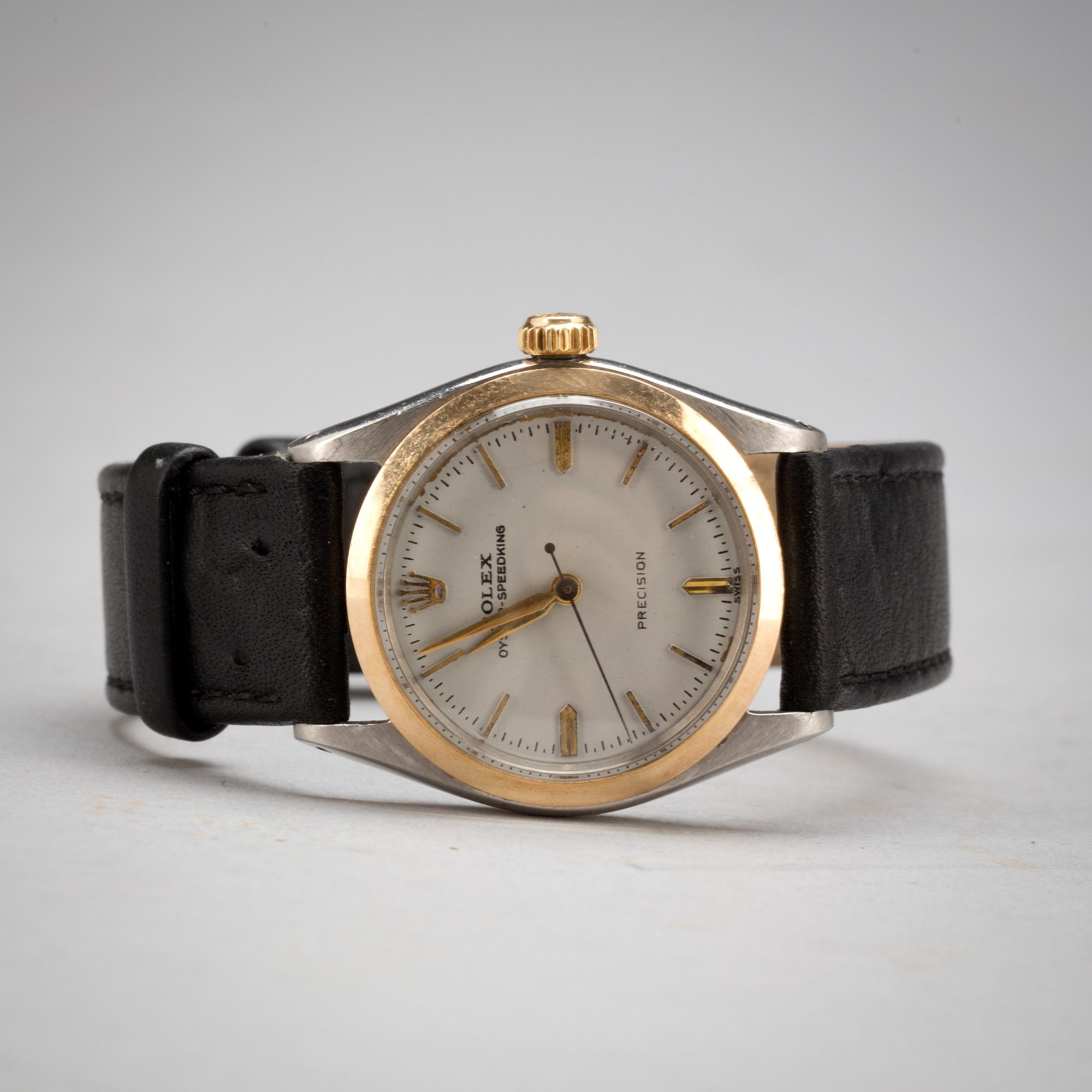 HERRARMBANDSUR, Rolex Oyster Speedking Precision, guld och stål.