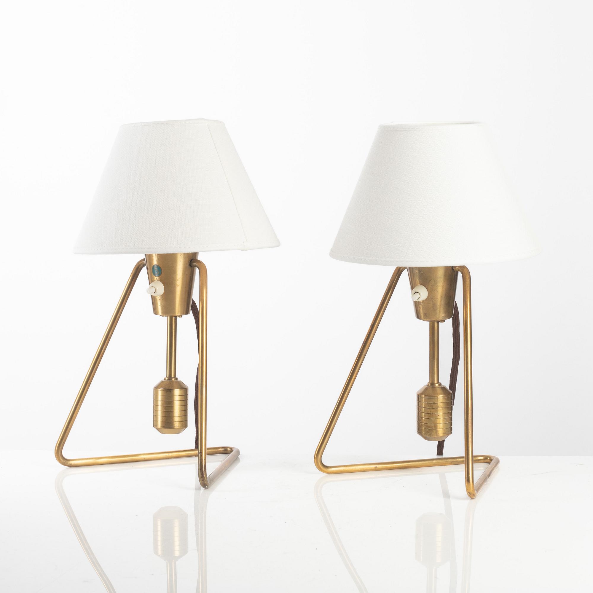 Asea, a pair of wall/table lamps model "E 1145", mid-20th century.