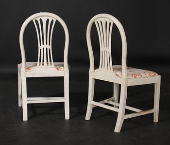 STOLAR, ett par, gustavianska provinsarbeten, omkring 1800.