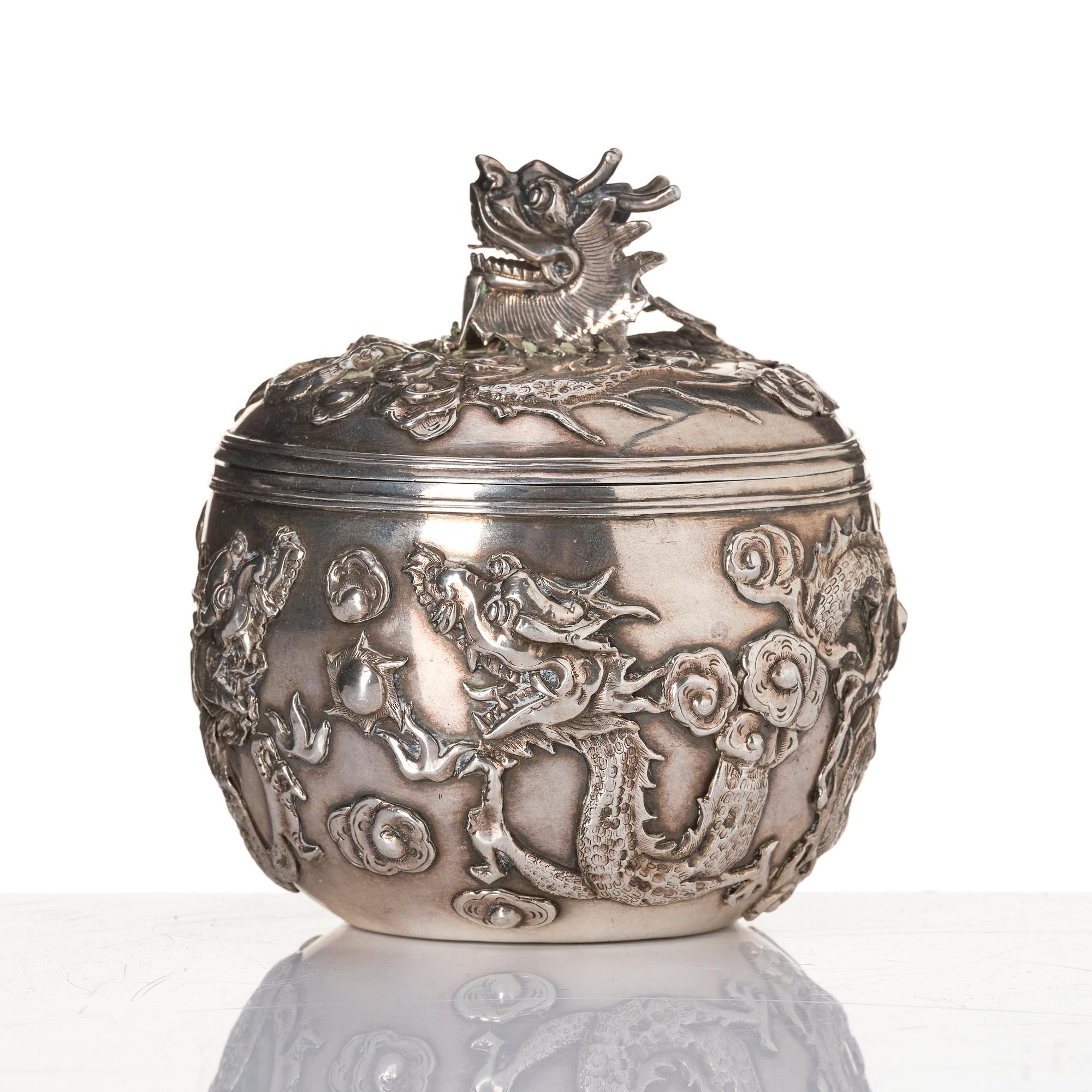 Lockask, silver, Wang Hing & Co, Kina, 1854-1925.