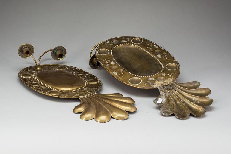 LJUSPLÅTAR, ett par, 1900-talets början.