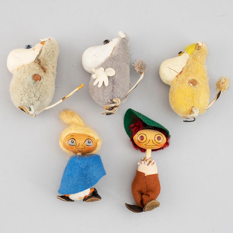 ATELIER FAUNI, muminfigurer 10 st, Finland, ca 1950-60-tal.