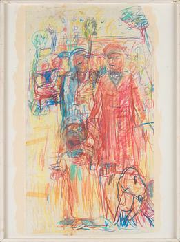 Rafael Wardi, pastel, signed.