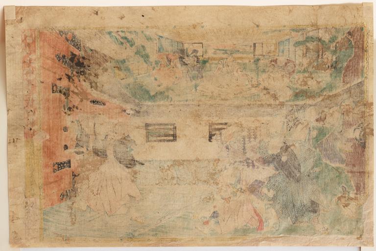 KANO SHUGEN SADANOBU, a coloured woodblock print, Japan, 19th century.