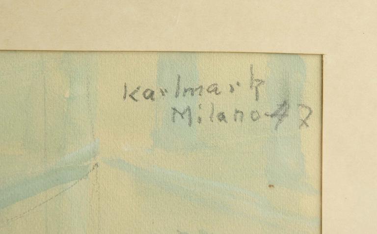 GERHARD KARLMARK, blandteknik, sign o dat 47. Milano.