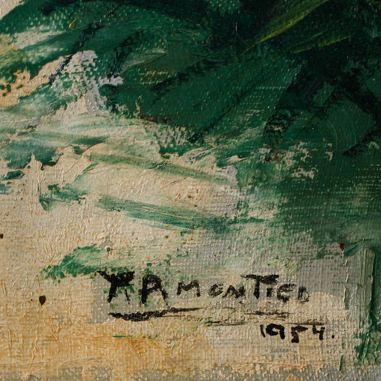 OKÄND KONSTNÄR, olja på duk, signerad och daterad 1954.