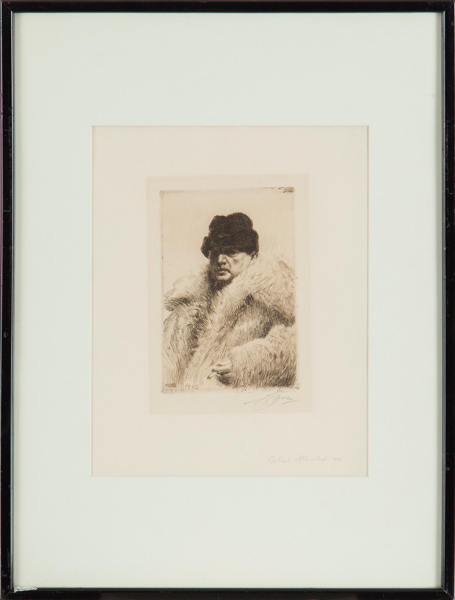 ANDERS ZORN, etching, 1916, signed in pencil.