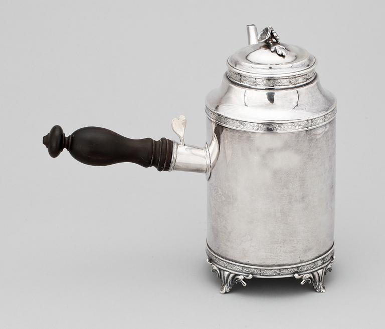 A SWEDISH SILVER COFFEE-POT, Makers mark of J. Henrik Frodell, Stockholm 1797.