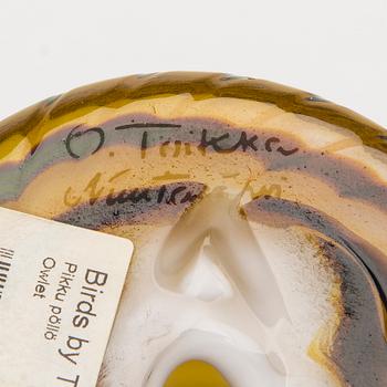 OIVA TOIKKA, GLASSKULPTUR, "Pikku pöllö", signerad O. Toikka Nuutajärvi.