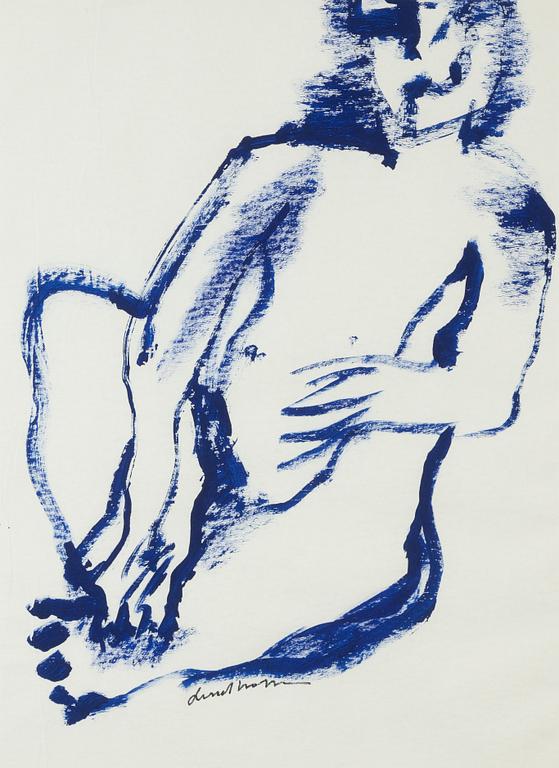 Bengt Lindström, acrylic on paper, signed.