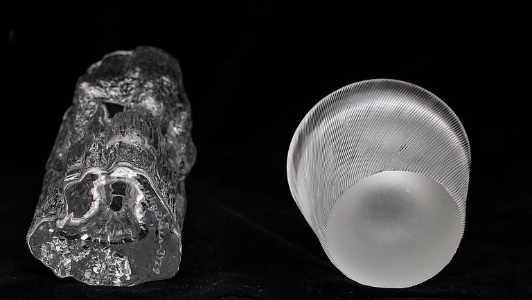 VASER, 2 st, glas, Tapio Wirkkala, sign.