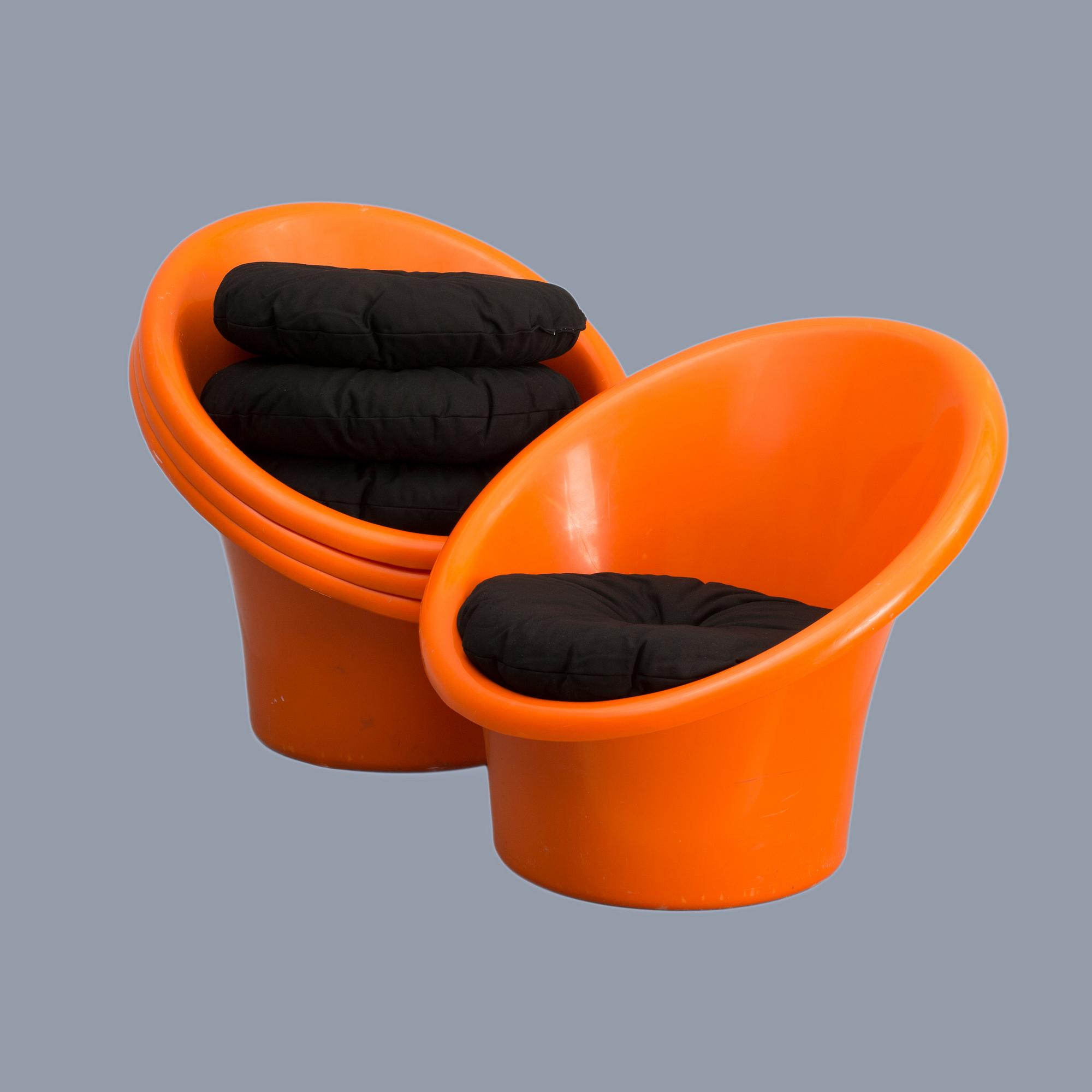 FÅTÖLJ, 4 ST "Skopa", Olle Gjerlöv-Knudsen och Torben Lind för Ikea, modellen formgiven 1974.