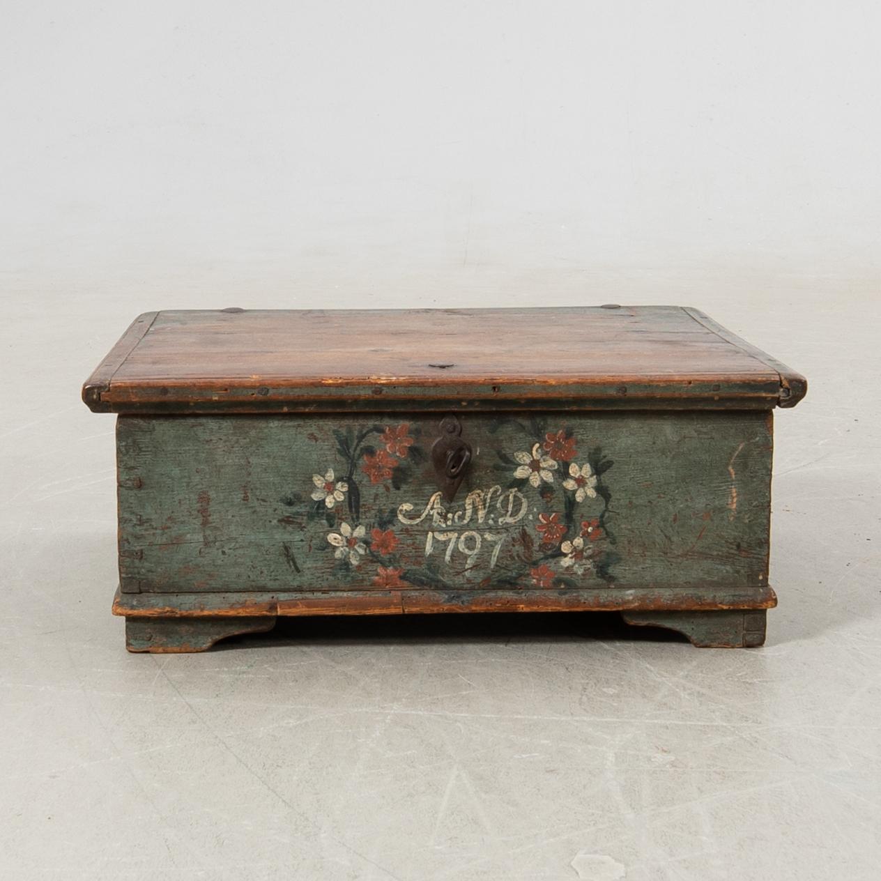 Traveling chest dated 1797.