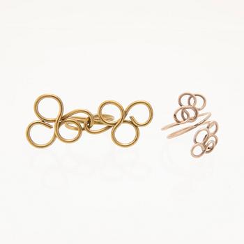 Berit Johansson, rings 5 pcs brass and white metal.