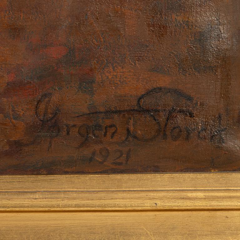 Jørgen Storck, oil on canvas, signed and dated 1921.