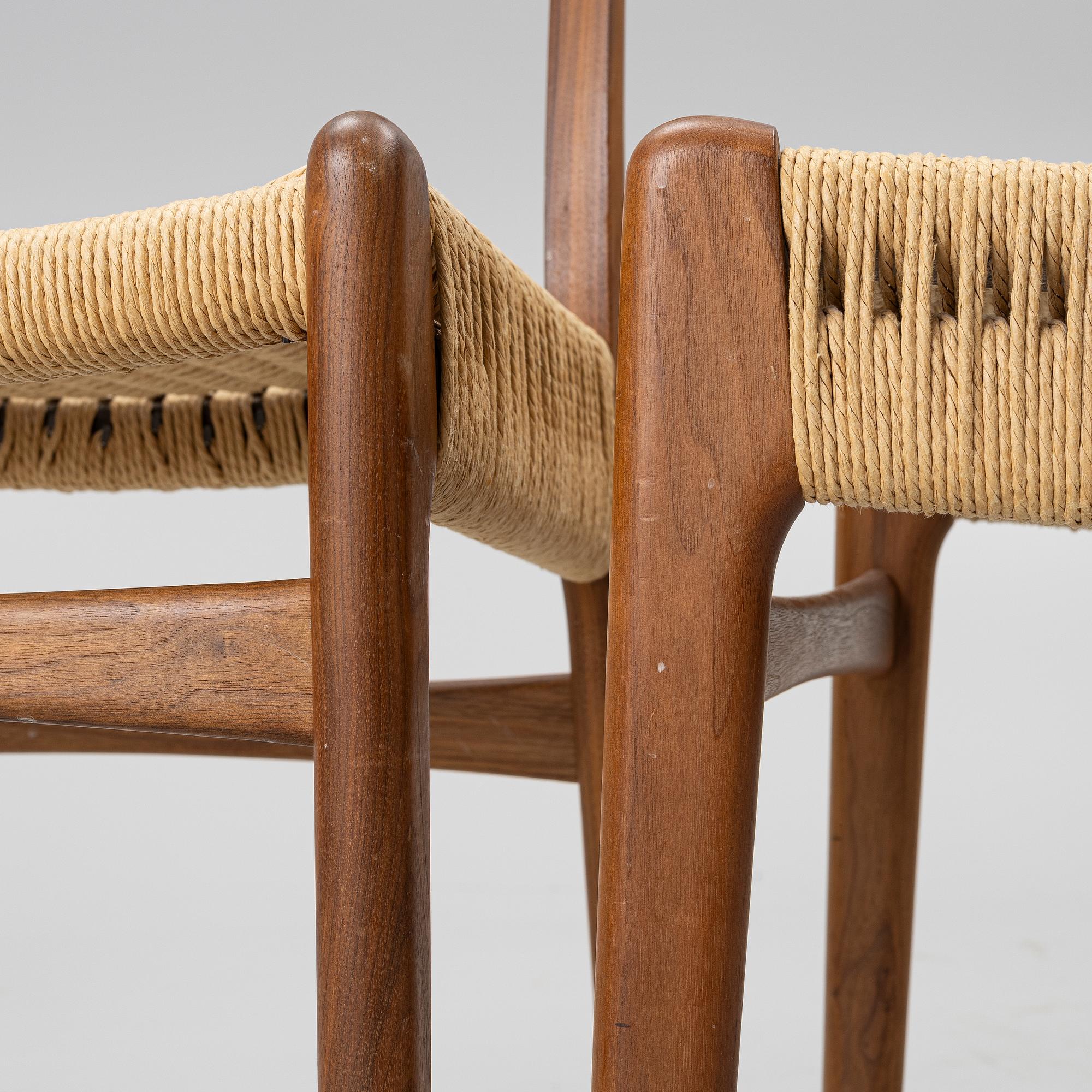 Hans J. Wegner, Six "Spisestolen" chairs/CH23, Carl Hansen & Søn, Denmark, contemporary production.