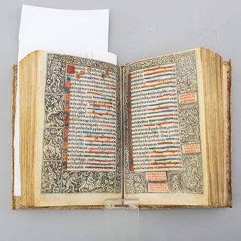 BOOK, Printed entirely printed on vellum, 1504.