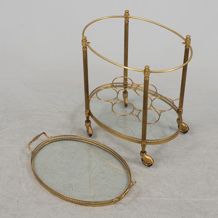 A second half of the 20th century brass serving trolley.