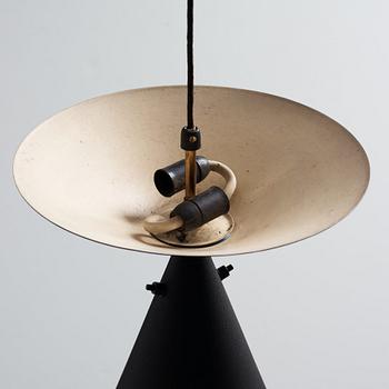Bertil Brisborg, a black lacquered ceiling light, Nordiska Kompaniet, Stockholm 1950's.