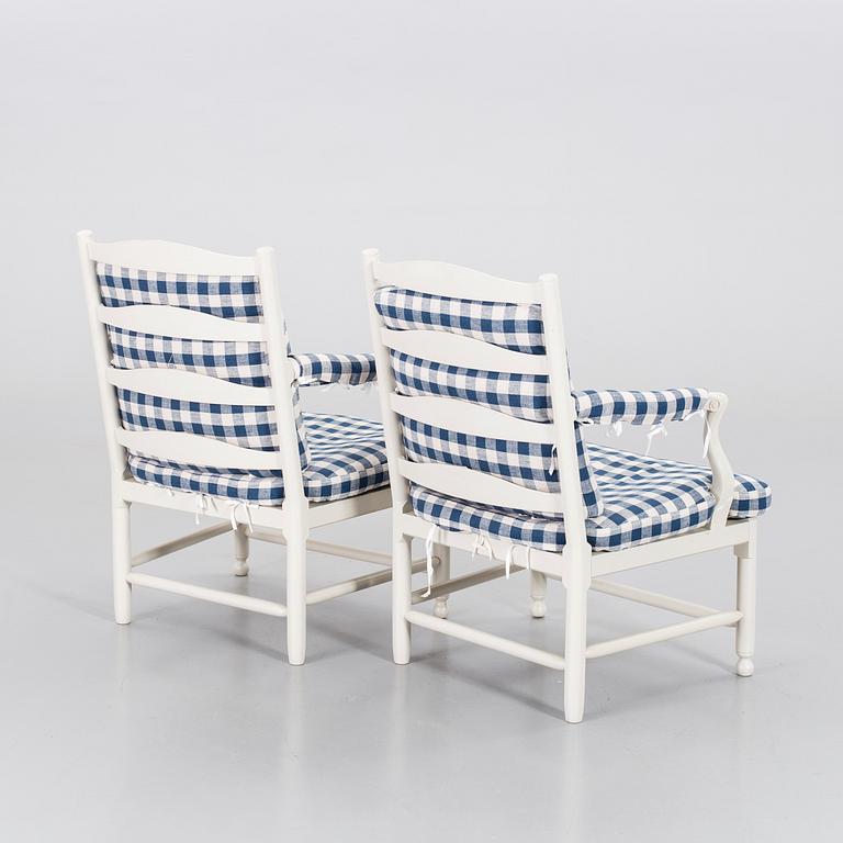 KARMSTOLAR, ett par, gripsholmsmodell, "Medevibrunn", IKEA.